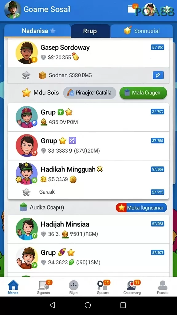 Cuplikan layar MPO500 — menu navigasi